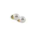 GOLD AND 8 MM PEARL EARRINGS