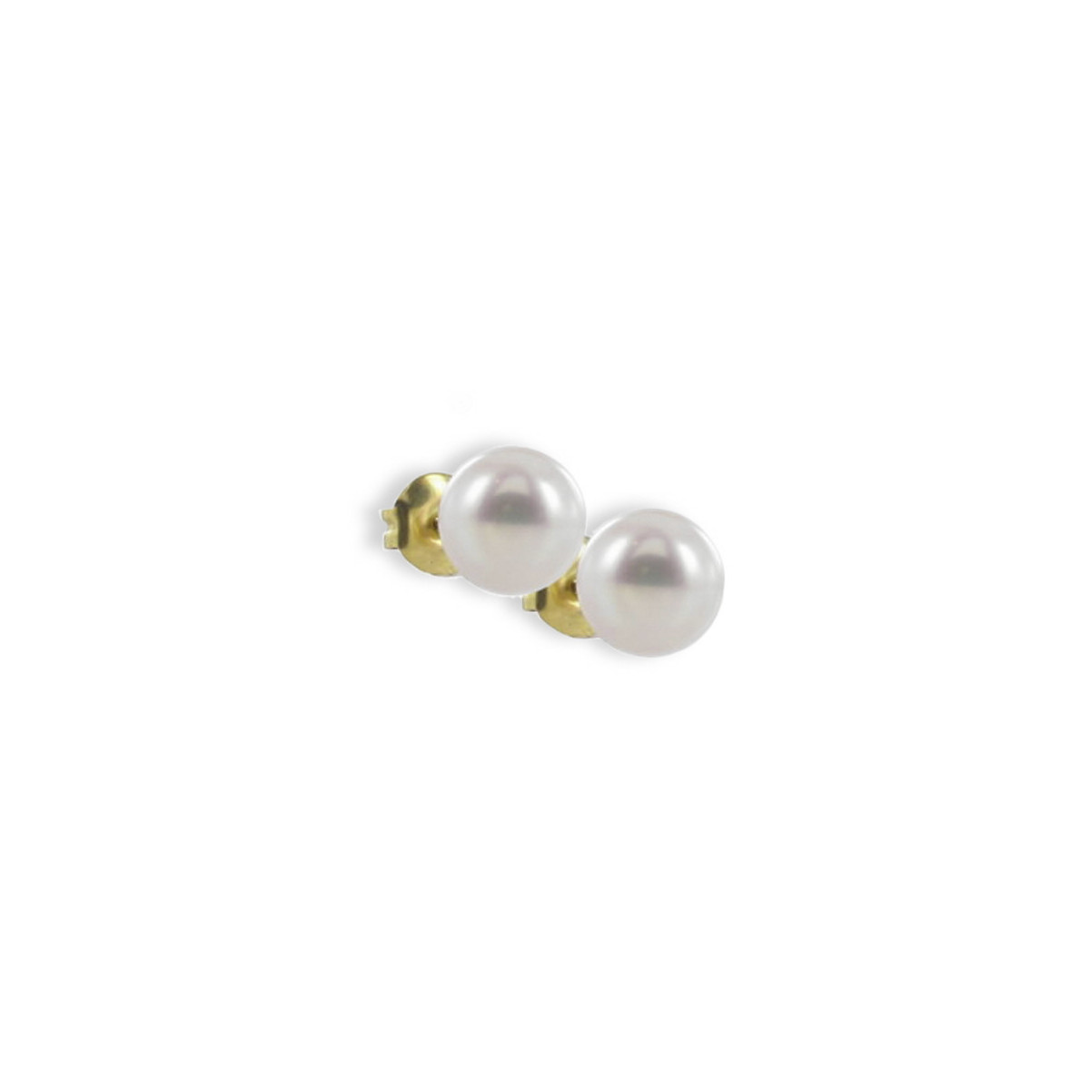 GOLD AND 8 MM PEARL EARRINGS