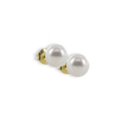 GOLD AND 9 MM PEARL EARRINGS