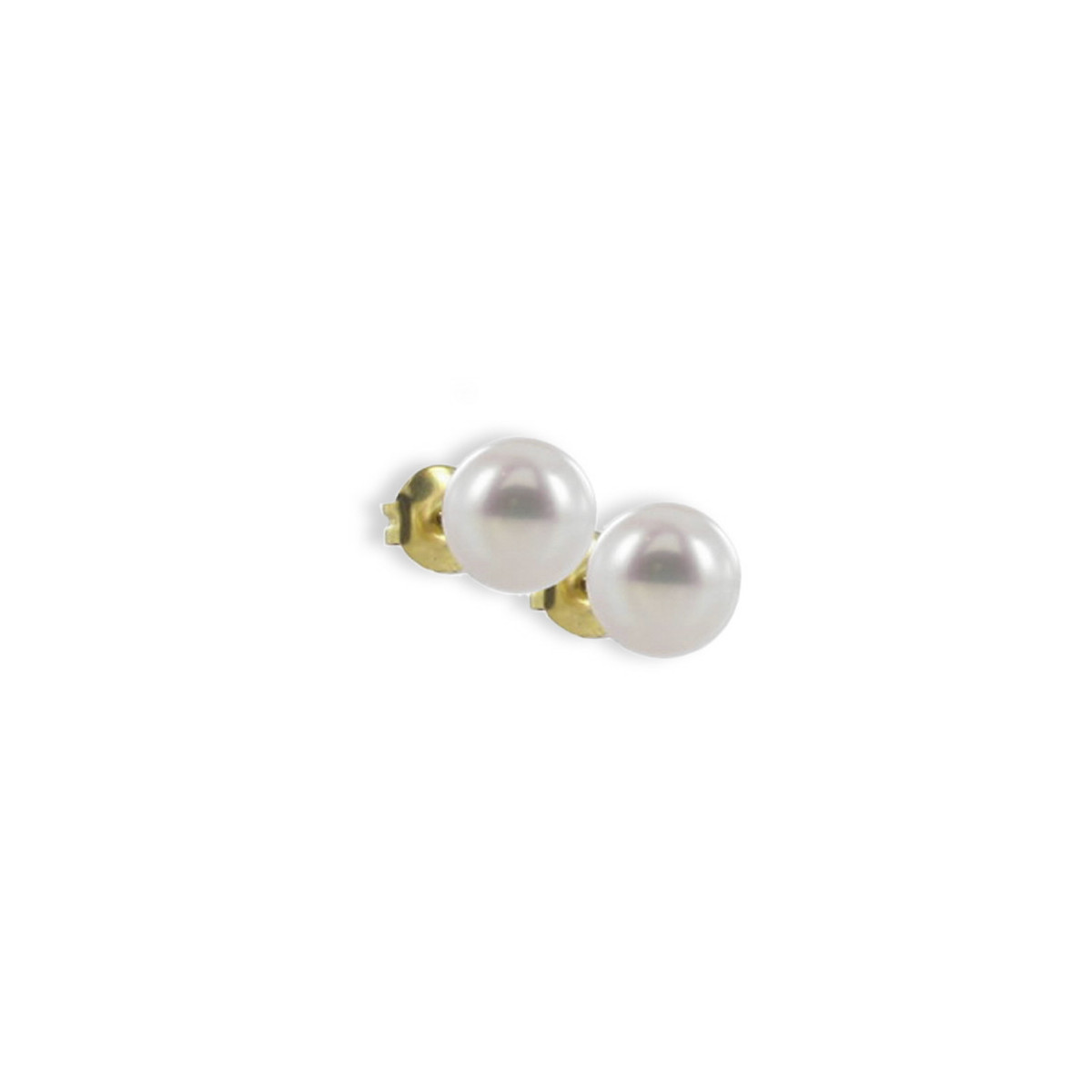 GOLD AND 9 MM PEARL EARRINGS