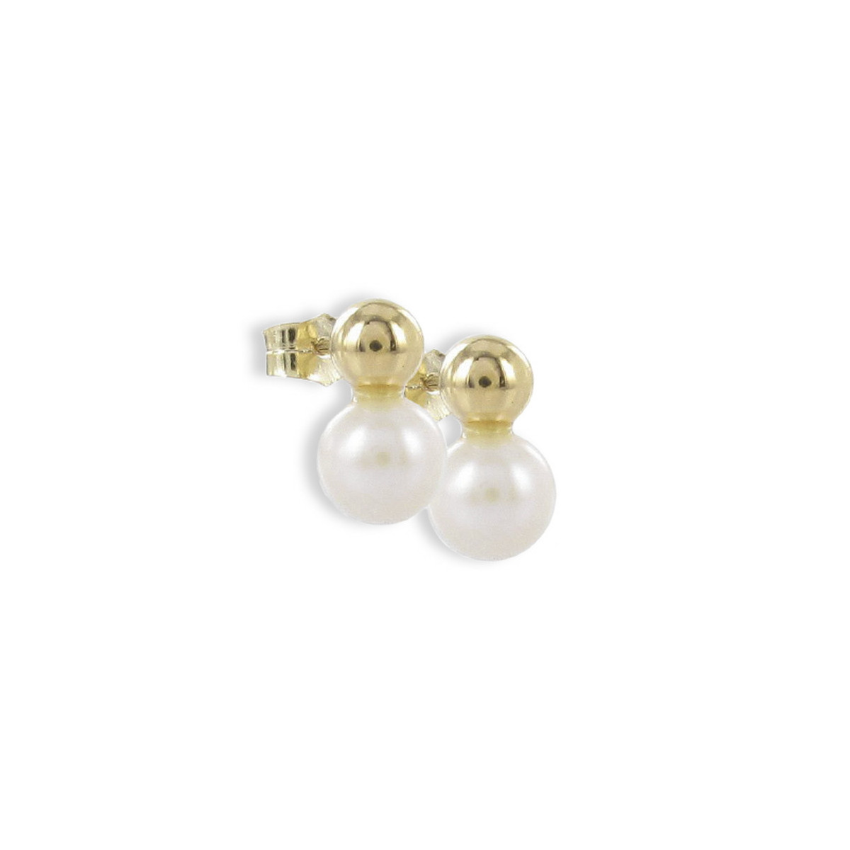 GOLD AND PEARL BALL EARRINGS