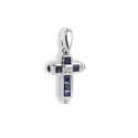 CREU OR BLANC AMB SAFIRS I DIAMANT