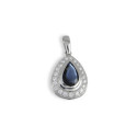 COLGANTE FORMA GOTA CON ZAFIRO Y DIAMANTES