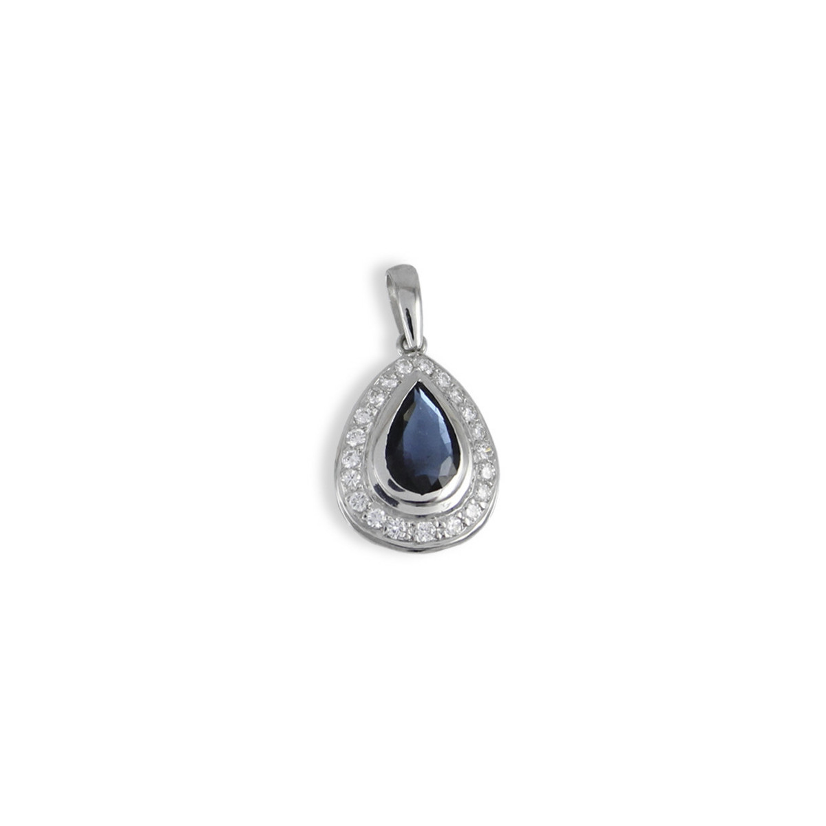 PENJOLL FORMA GOTA AMB SAFIR I DIAMANTS