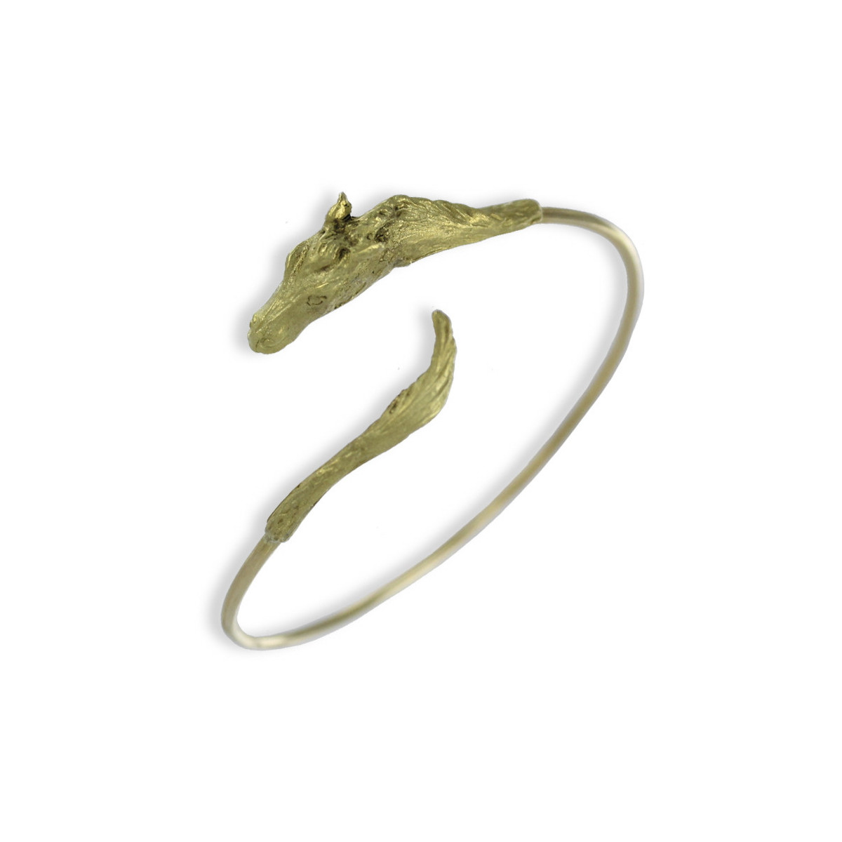 PULSERA RÍGIDA ORO CABEZA CABALLO