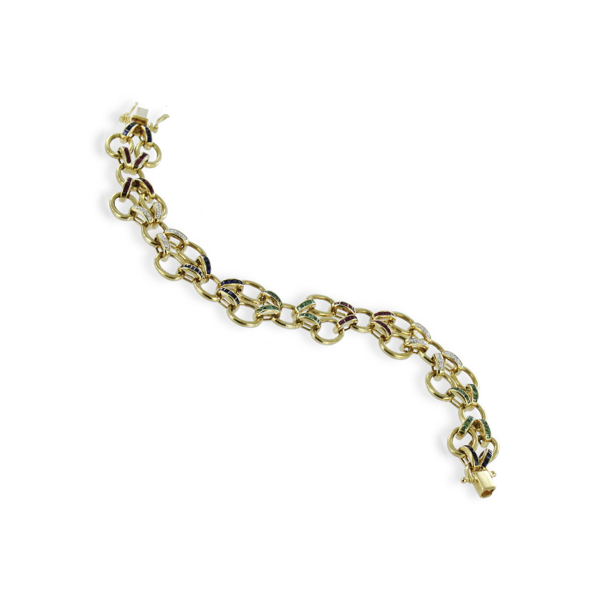 GOLD COLOR STONES AND DIAMONDS BRACELET
