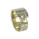 GOLD RING WITH NAVETTE CUT DIAMOND