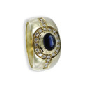 ANELL AMB SAFIR OVAL I DIAMANTS