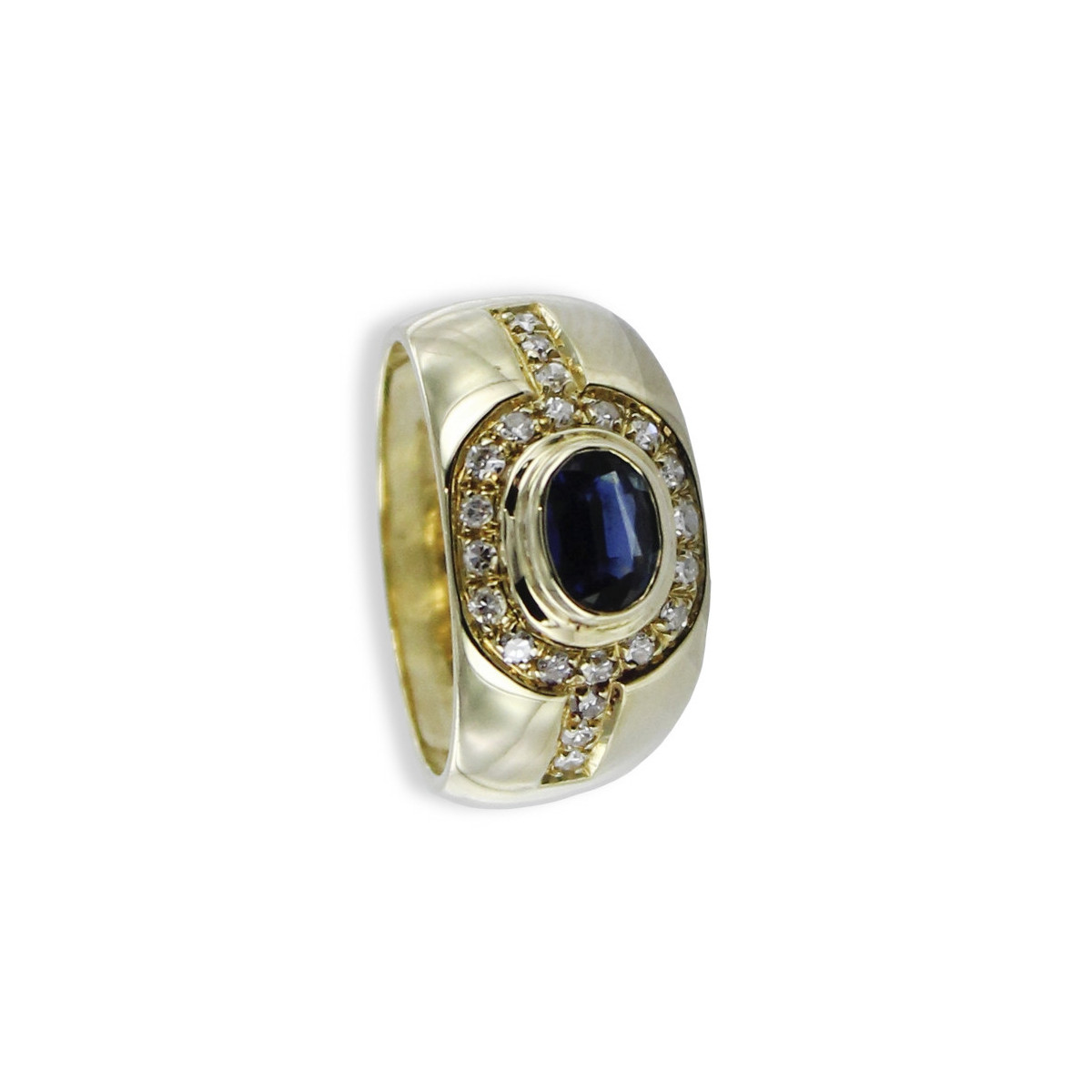ANELL AMB SAFIR OVAL I DIAMANTS