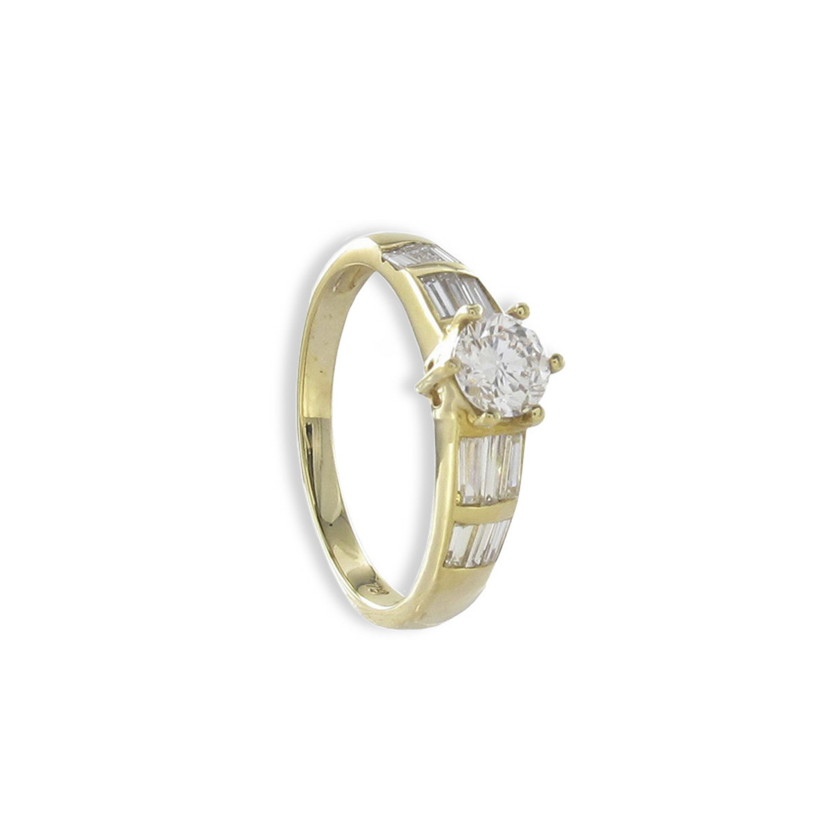 ANELL OR AMB DIAMANTS BAGUETTES