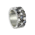 ANILLO PLATA CON NÁCAR Y PIEDRAS DE COLORES