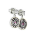 PENDIENTES PLATA Y ORO COLGANTE REDONDO