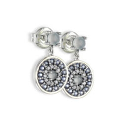 PENDIENTES PLATA Y COLGANTE BISEL ORO