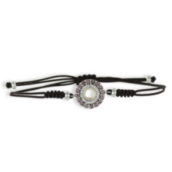 PULSERA MACRAMÉ ARO CON RODOLITAS