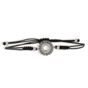 PULSERA MACRAMÉ ARO CON RODOLITAS