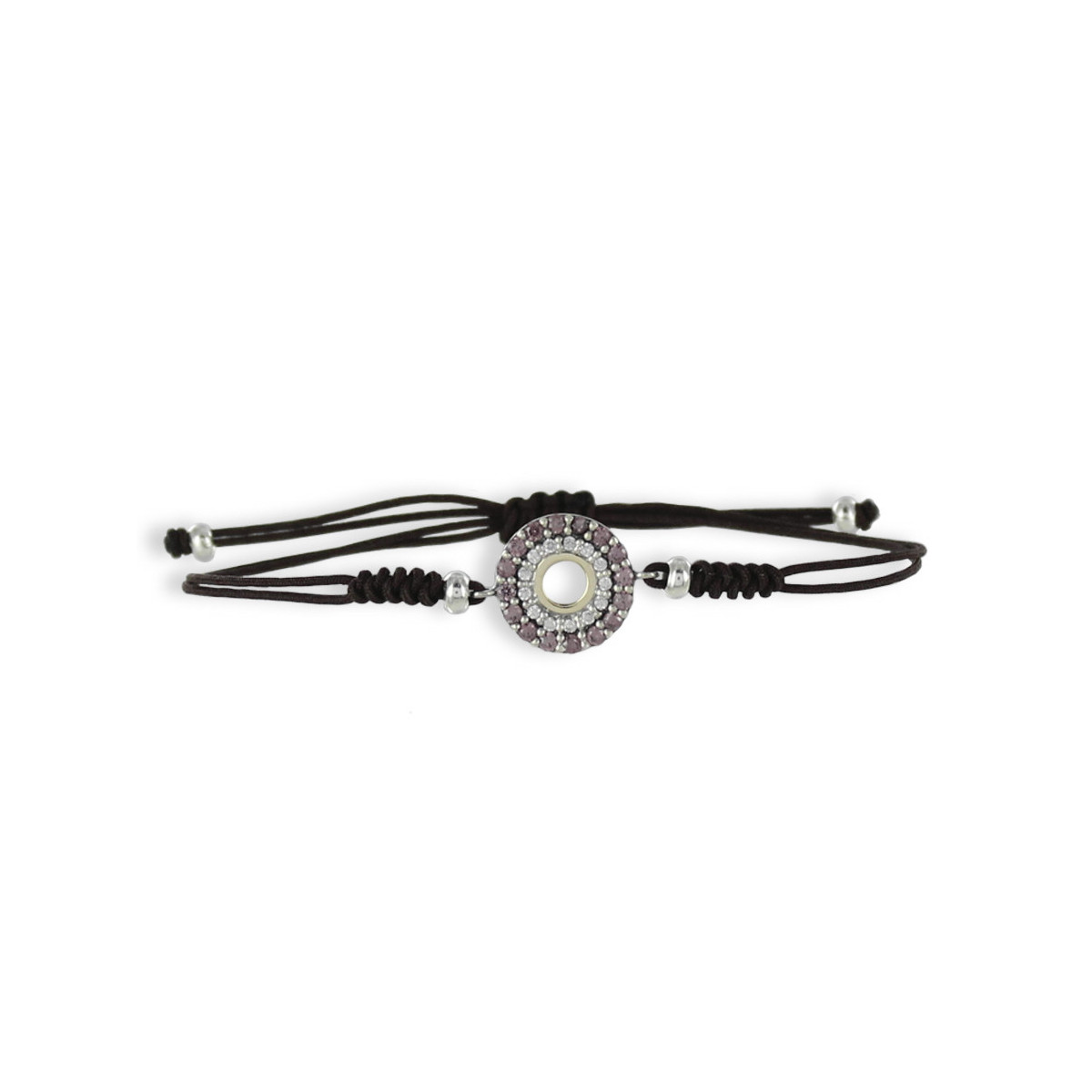 PULSERA MACRAMÉ ARO CON RODOLITAS