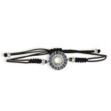 PULSERA MACRAMÉ ARO CON PIEDRAS AZULES