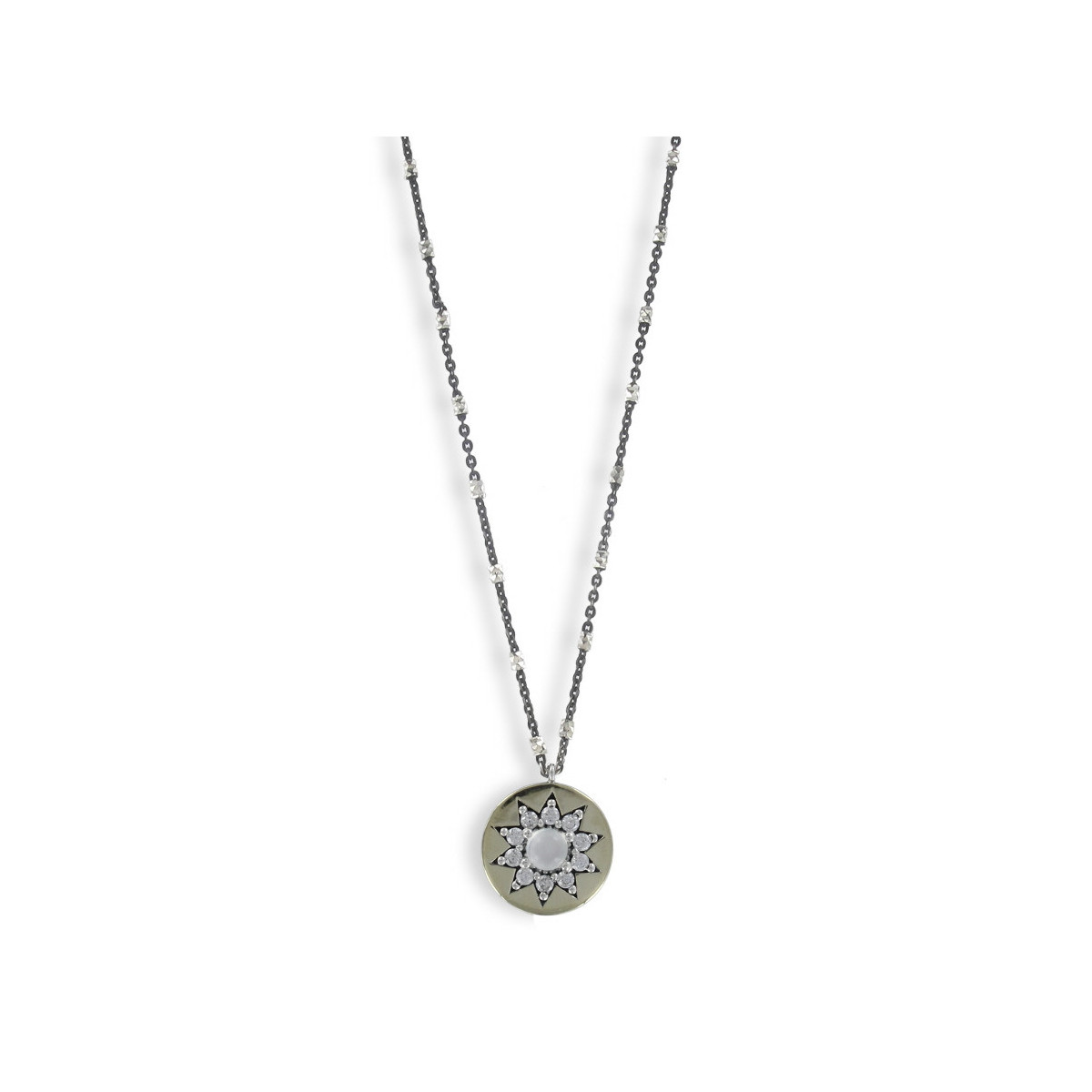 COLLAR PLATA Y ORO ESTRELLA CON PIEDRAS