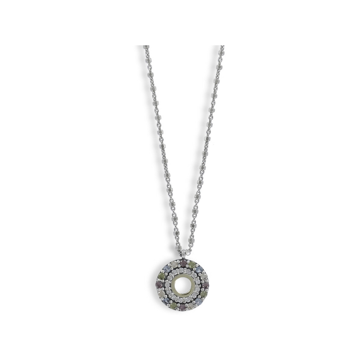 COLLAR PLATA Y ORO CON PIEDRAS NATURALES