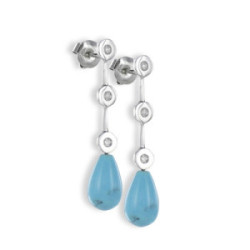 PENDIENTES ORO DIAMANTES Y TURQUESAS