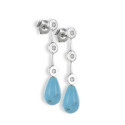 PENDIENTES ORO DIAMANTES Y TURQUESAS