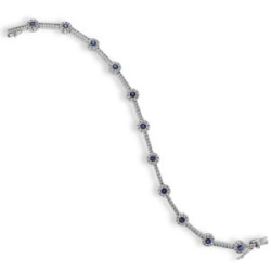 PULSERA ORO DIAMANTES Y ZAFIROS