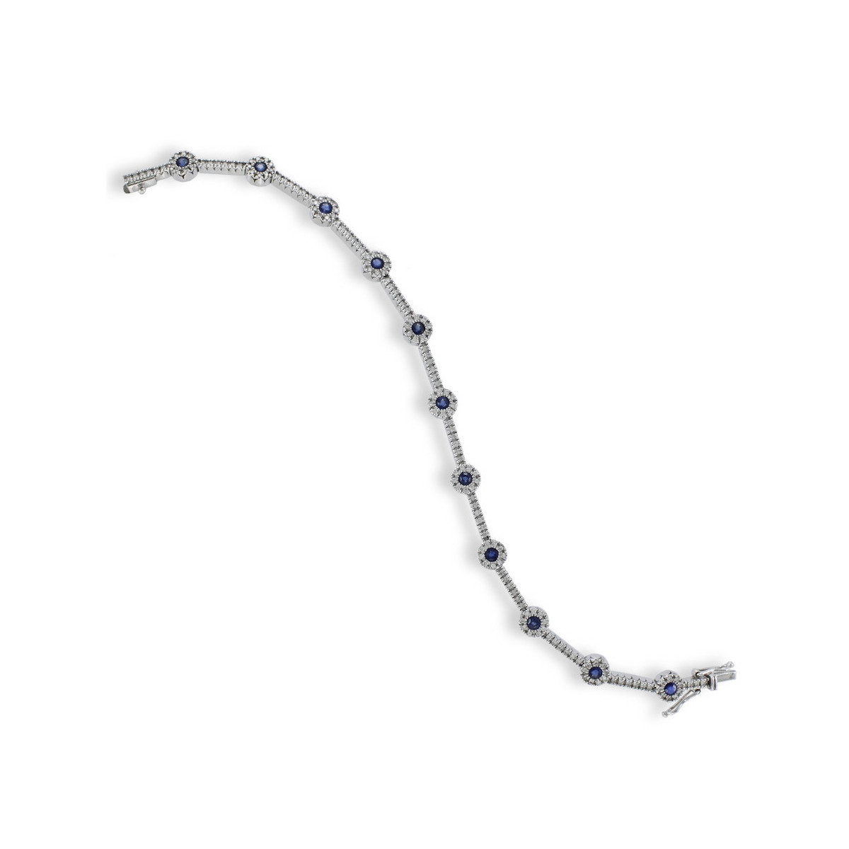 PULSERA ORO DIAMANTES Y ZAFIROS