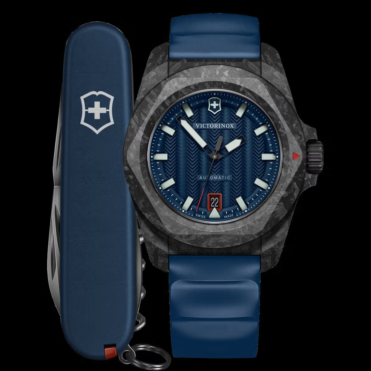 VICTORINOX INOX AZUL CARBON CON NAVAJA