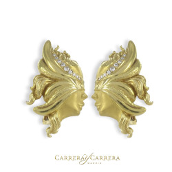 PENDIENTES DE ORO MASCARA EDEN