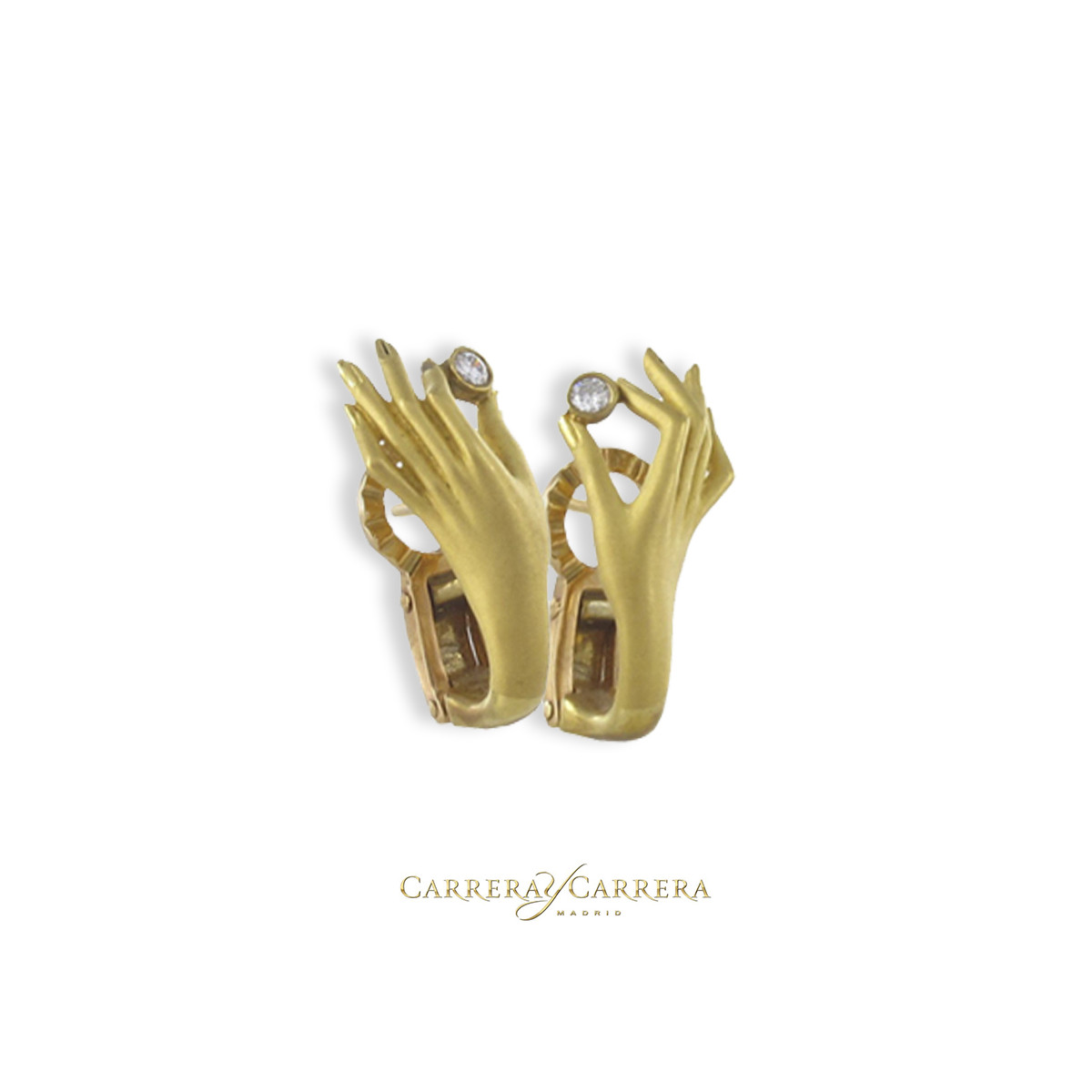 PENDIENTES MANOS CON DIAMANTE BONADEA