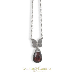 DANCE OF BUTTERFLIES WITH WHITE GOLD RHODOLITE