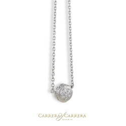 COLGANTE CON CADENA ORO BLANCO JARDIN DE ROSAS