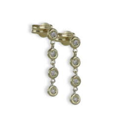 PENDIENTES LARGOS ORO CON DIAMANTES
