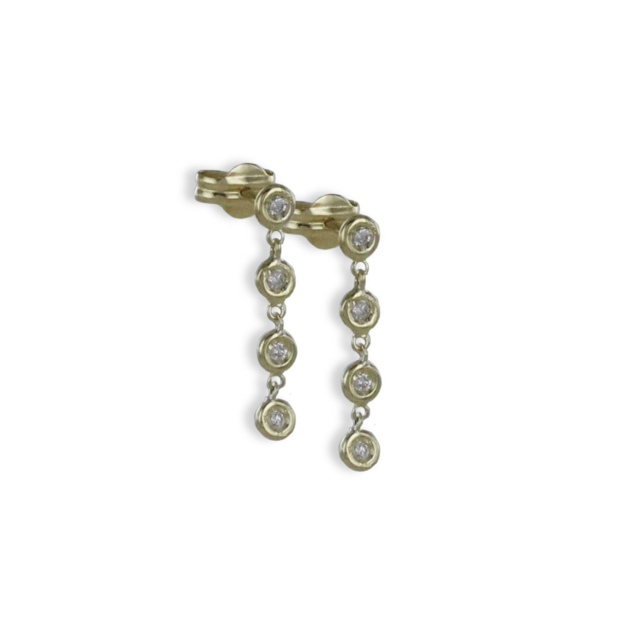 PENDIENTES LARGOS ORO CON DIAMANTES