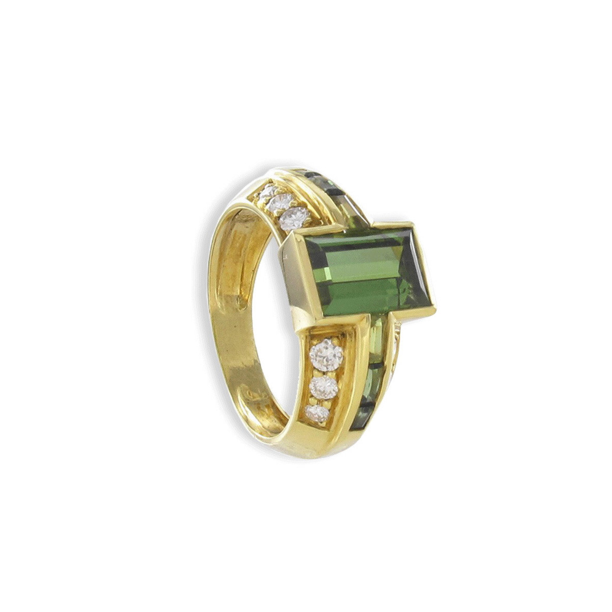 ANILLO ORO CON TURMALINA VERDE