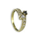 ANILLO ORO CON ZAFIRO Y DIAMANTES