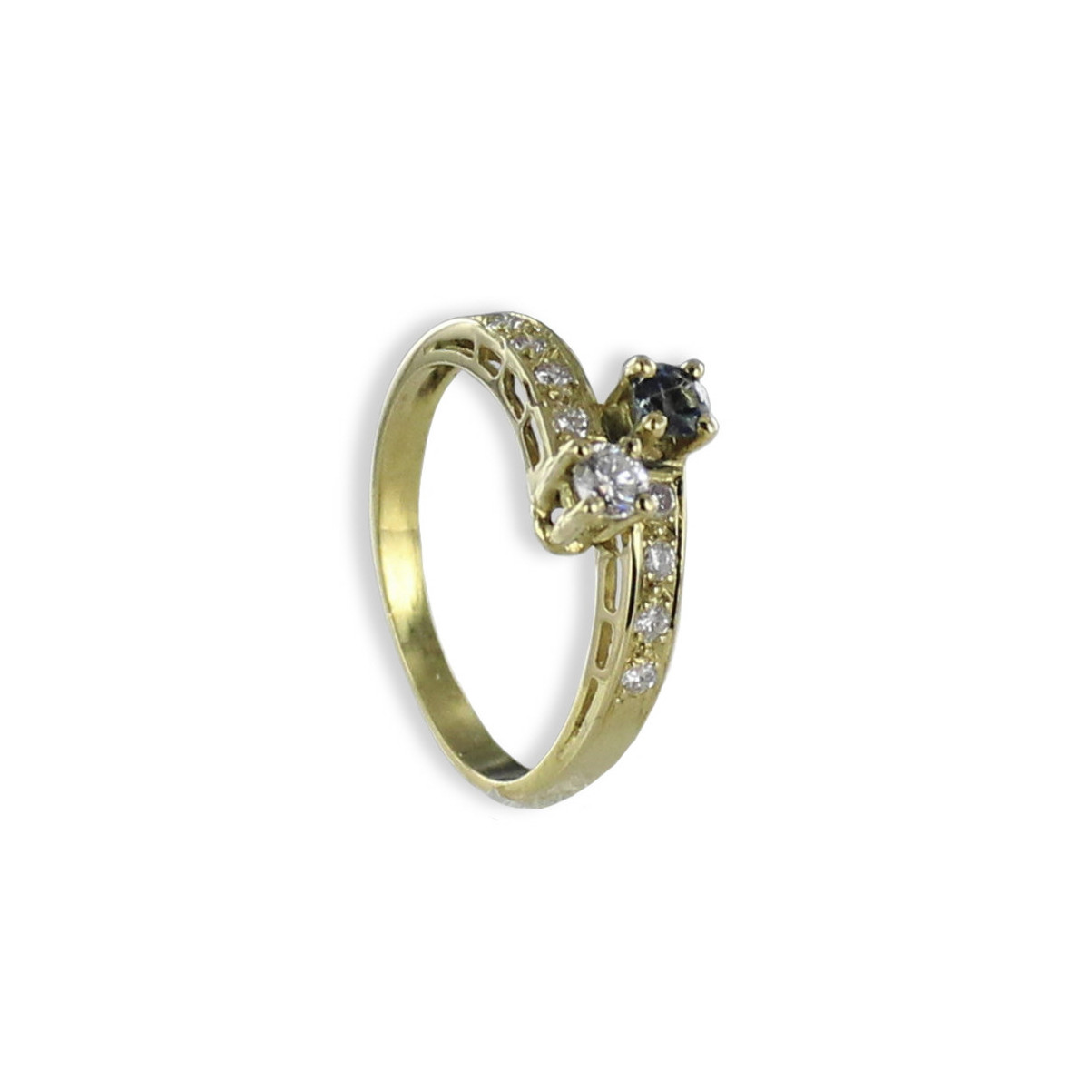 ANILLO ORO CON ZAFIRO Y DIAMANTES