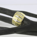 18K GOLD WIDE RING WITH DIAMONDS