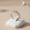 SOLITARIO DOBLE ARO ORO BLANCO 18K CON DIAMANTE 0,10 CT SOLITARIO DOBLE ARO ORO BLANCO 18K CON DIAMANTE 0,10 CT