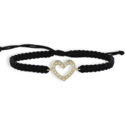 PULSERA CON CORAZÓN ORO Y DIAMANTES