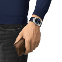 TISSOT PRX QUARTZ BLUE LEATHER STRAP