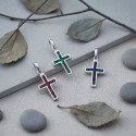 WHITE GOLD CROSS WHIT EMERALD