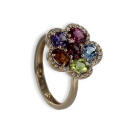 ANELL FLOR AMB PEDRES NATURALS DE COLORS