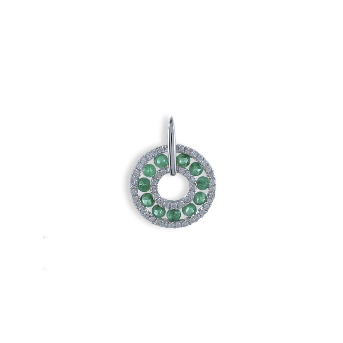 PENJOLL RODÓ AMB 11 MARAGDES I DIAMANTS