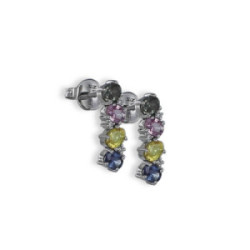 ARRACADES OR DIAMANTS I SAFIRS COLOR