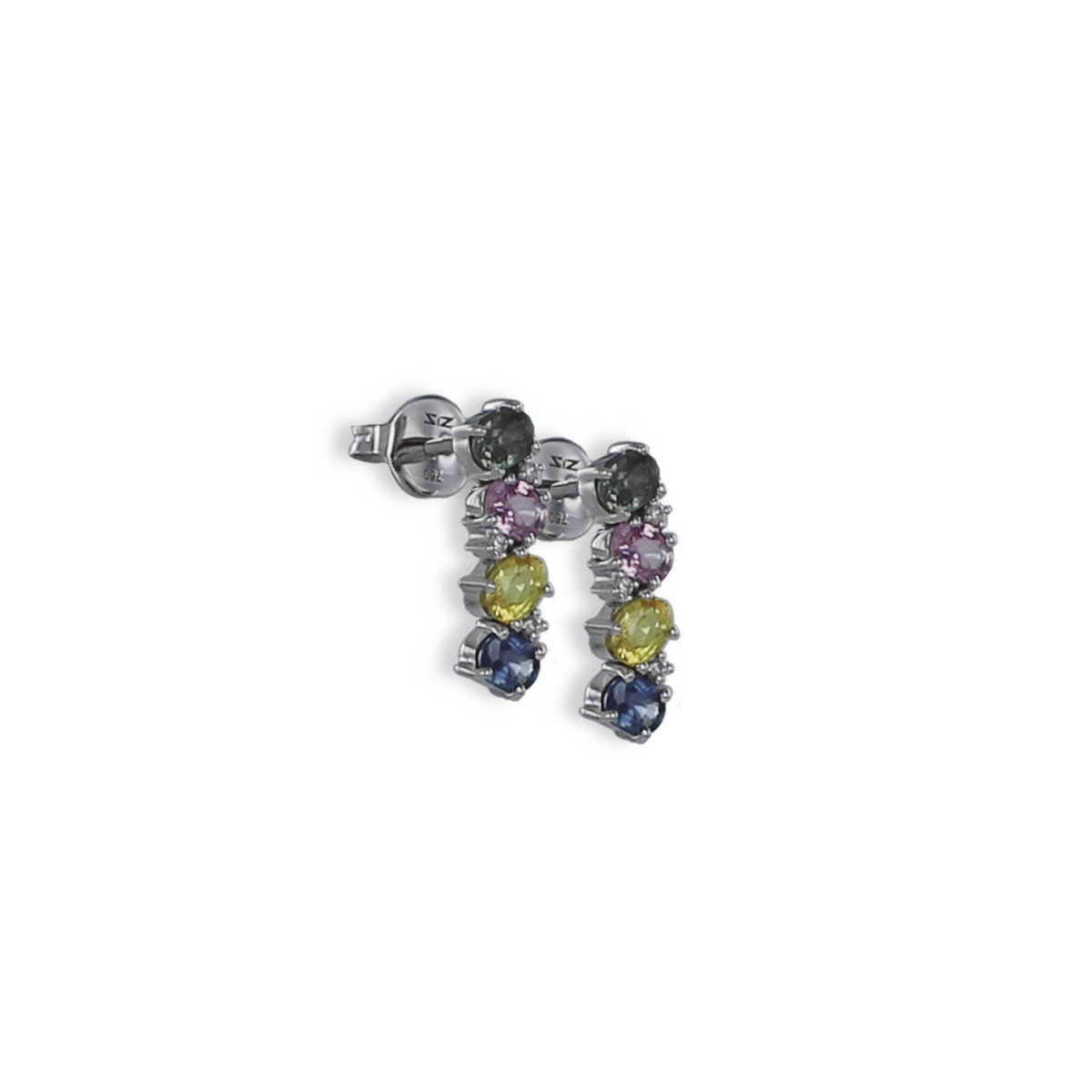 ARRACADES OR DIAMANTS I SAFIRS COLOR