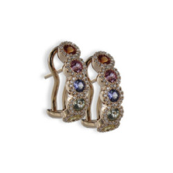 ARRACADES OR ROSA AMB SAFIRS DE COLORS