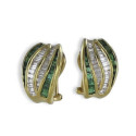 PENDIENTES ORO CON DIAMANTES Y ESMERALDAS