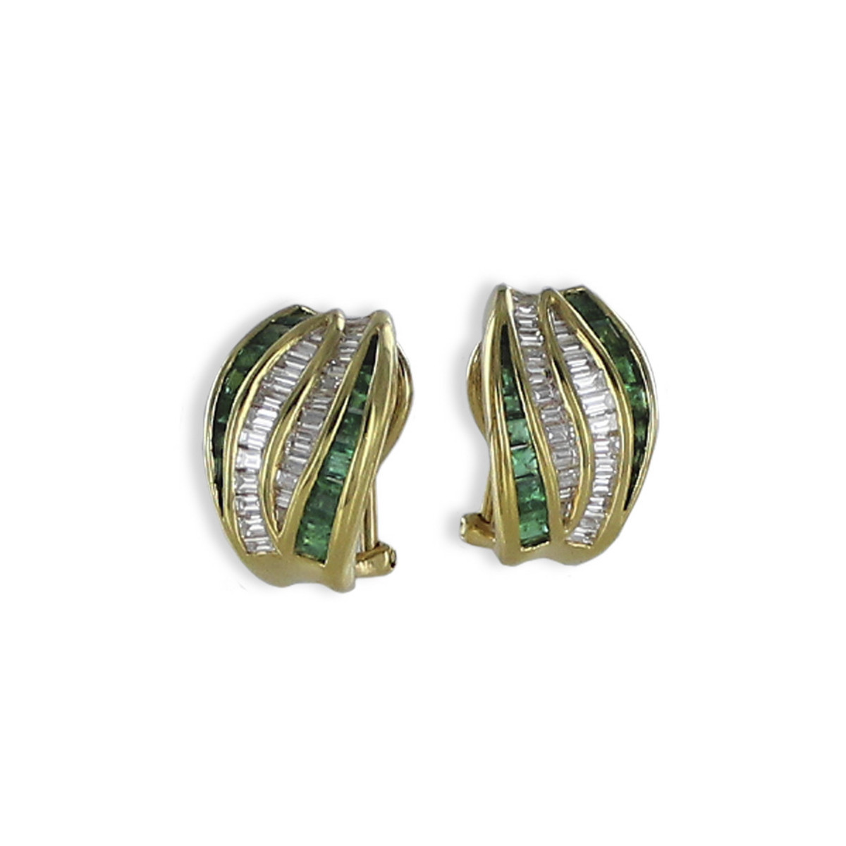 PENDIENTES ORO CON DIAMANTES Y ESMERALDAS