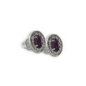 PENDIENTES ROSETON OVAL RODOLITA